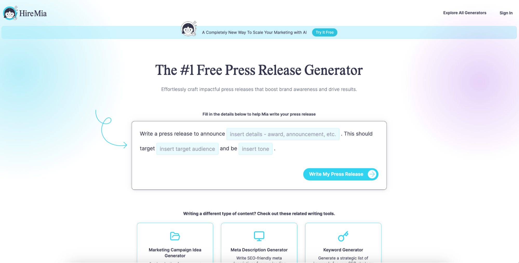 Nress Release Generator by Hire Mia